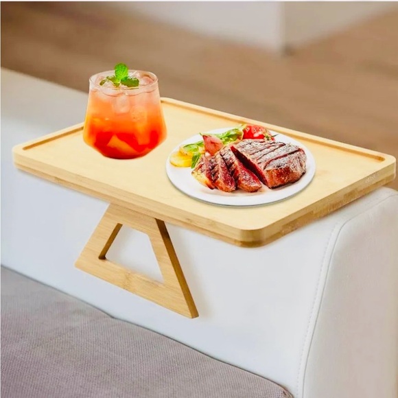 unbranded Other - Natural Bamboo Sofa Arm Tray Table